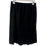 Vanity Fair  Large Black Slip Skirt Lace Trim Side Slit Simple Lingerie Basic Photo 0