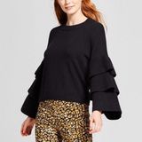 Who What Wear Target Black Tiered Sleeve Sweater Photo 0