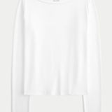 Hollister New Long-Sleeve Seamless Fabric Slash-Neck Top Photo 0
