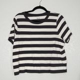 Madewell NWT Black & White Softfade Cotton Boxy-Crop T-Shirt Size Medium Photo 0