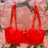 Chantelle bright red lace underwire bra Photo 0