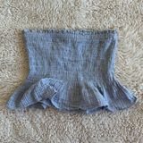American Eagle  Light Blue Smocked Tube Top / size small Photo 0