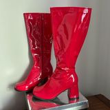 Ellie Red Knee High Boots Photo 0