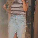 American Eagle Midi Jean Skirt Photo 0