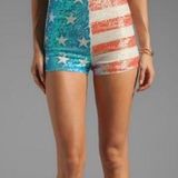 Wildfox  American flag sequin shorts Photo 0