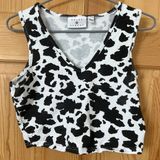 Daisy Street Cow Print Crop Top Photo 0