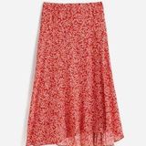 Madewell maxi “red ditzy” skirt size 14 NWT Photo 0