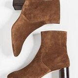 Loeffler Randall  Size 9.5 B Gema Suede Leather Ankle Boots Brown Side Zip Heel Photo 0