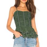 Tularosa Rayna Ruffle Peplum Top In Green Photo 0