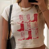 Cowgirl Baby Tee Red Size XS Photo 0