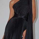 Selfie Leslie  Laxmi Accordion Pleat Maxi Dress Black Photo 0