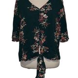 Charming Charlie medium floral tie blouse Photo 0