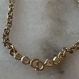 Christian Dior logo rhinestone necklace Vintage/Rare Photo 0