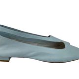 Mango Baby Blue Leather Flats NWOT Photo 0