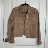 Ecru  light brown denim jacket with fray hem size XL minimalist normcore Photo 0