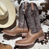 Ariat  Women’s Good Times Square Toe Tan Cowgirl Boots Size 8 B Photo 0