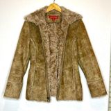 Gloria Vanderbilt Women’s Brown Faux Fur Coat Vintage Mob Wife Glam Size Medium Photo 0