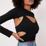 Nasty Gal Cut Out V Neck Top And Arm Warmer Set Photo 0