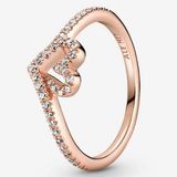 Pandora Sparkling Wishbone Heart Ring Photo 0
