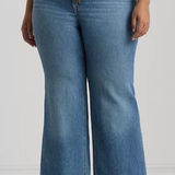 Ralph Lauren Lauren  Wide Leg Jeans Size 16 High Rise Button Fly Medium Wash EUC Photo 0