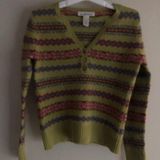Jones New York Sport Sweater Womens Lambswool Pullover Green Fair Isle Photo 0