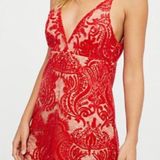 Free People Night Shimmers Dress Red Photo 0