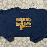 Zoozatz NWT University of Notre Dame Cropped Oversize Washed Long Sleeve Shirt Photo 0