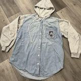 Jerry Leigh Vintage Mickey  Disney Denim Button Sweatshirt Hoodie Y2K Sz M Photo 0