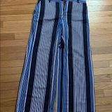 Loft   Bold Striped Pants - Blue and White Photo 0