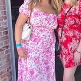 London Times Pink Floral Midi Dress Photo 0
