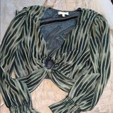 Moon River  Teal and Black Striped Blouse Photo 0