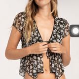 Full Tilt Floral Mesh Blouse Size XL Photo 0