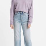Levi's Ribcage Straight Ankle Crop Light Wash Button Fly Big E Re-release Jeans Photo 0