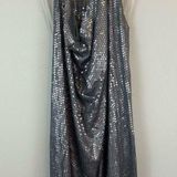 BCBG Maxazria | Silver Sequin Halter Neck Low Back Mini Dress Size Medium NWT Photo 0