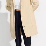 Mondetta Raincoat Hooded Longline Soft Shell Warm Beige Coat Size Medium Photo 0