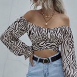 Princess Polly Zebra Wrap Top Photo 0