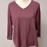 kim rogers  knit top Perfectly Soft long sleeve pink V neck XL Casual or Business Photo 0