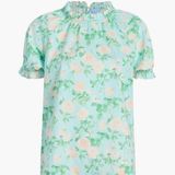 Hill House  The Kit Top Puff Sleeve Ruffle Top Photo 0