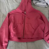 American Eagle Red  Cropped Zip Up Photo 0