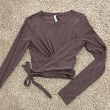 Lululemon  wrap around tie long sleeve purple - size 6 Photo 0