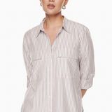 Babaton Aritzia  100% Tencel Utility Button Down Shirt Blouse EUC Large 🥰 Photo 0