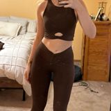 Aerie Brown  Workout Set Photo 0
