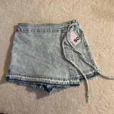 SO NWT Denim Wrap Skort with Tie Size 9 Photo 0