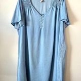 Lucky Brand  Chambray Dress Blue 1X Photo 0