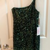 Midnight Doll Hunter Green Sequence Mini Dress Photo 0