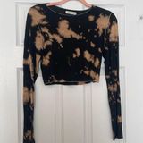 12th Tribe black tie dye sleeve crop top Photo 0