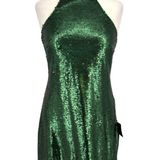 Lulus  Emerald Green Sequin Halter Mini Dress Party Formal Size Large NWT Photo 0