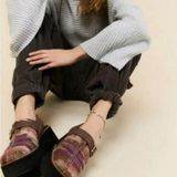 Free People Astro Platform Mules in Red Plaid Size 9 NWT Photo 0