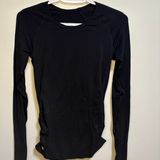 Athleta Long Sleeve Grip Hem Crewneck Top Athletic Activewear Athleisure XS Mesh Photo 0