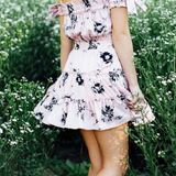 MISA Los Angeles Laiyin Floral Print Off The Shoulder Ruffle Dress Photo 0